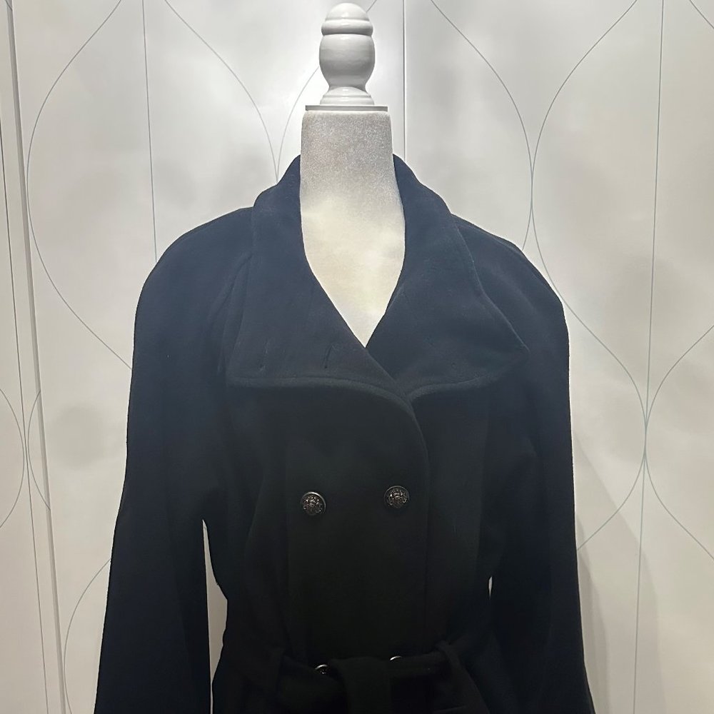 Double-Breasted Wool Coat - Black - Lane Bryant SZ 22/24